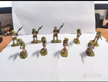 9 Soldatini Fanteria Inglese WW II Cloni Airfix 