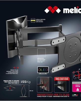 Staffa Meliconi per TV OLED 40"-82" (102-208 cm),
