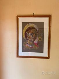 Quadro di Donna con collana di corallo St35