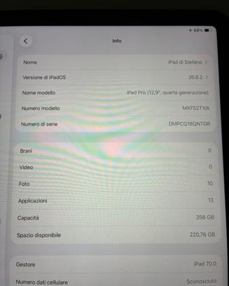 Ipad 12.9” di quarta generazione