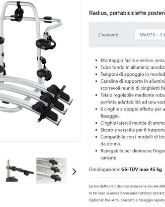 Portabici auto compatibile alluminio 3 bici