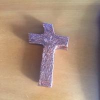 Crocifisso in rame fuso in casa