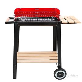 BARBECUE GRANDE RETTANGOLARE CON DUE RIPIANI
