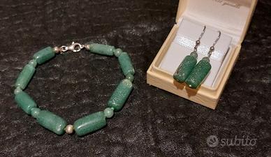 Parure bracciale e orecchini pietre dure e argento