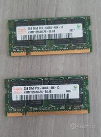 Memoria RAM coppia da 2 gb totale 4 gb
