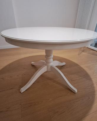 Tavolo tondo Ikea laccato bianco allungabile