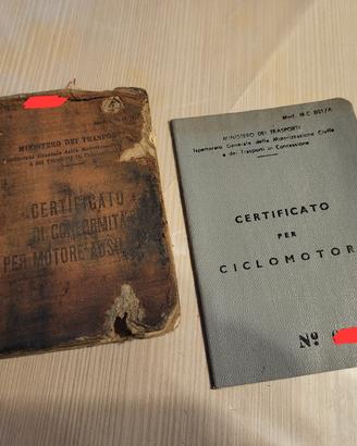 2 Libretti d'epoca, stesso identico telaio,  ITOM