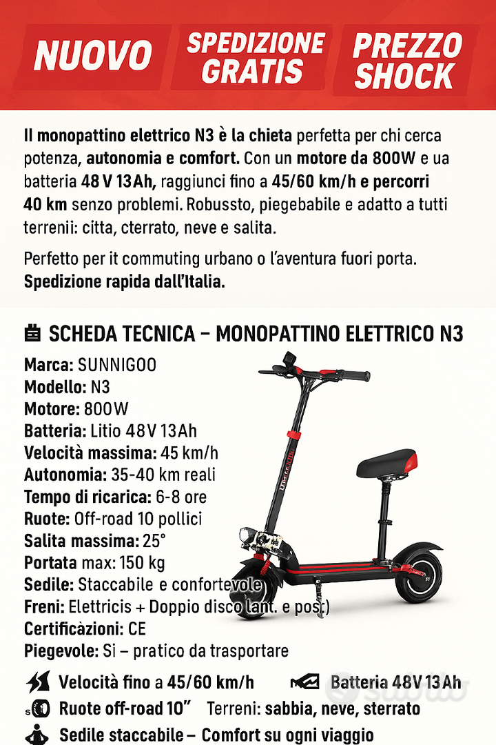 Km H Un Monopattino Elettrico X1 Super Alta 55km Autonomia 40 Km H