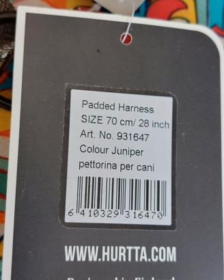 Pettorina cane Hurtta nuova con cartellino