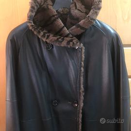Giaccone donna pelle e pelliccia tg 42 over
