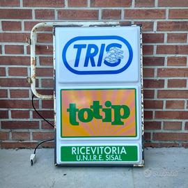 INSEGNA NEON LUMINOSA TOTIP IPPICA SCOMMESSE TRIS