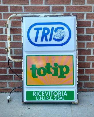 INSEGNA NEON LUMINOSA TOTIP IPPICA SCOMMESSE TRIS