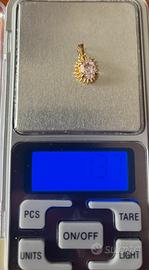 Ciondolo con pietra rosa Oro 18k