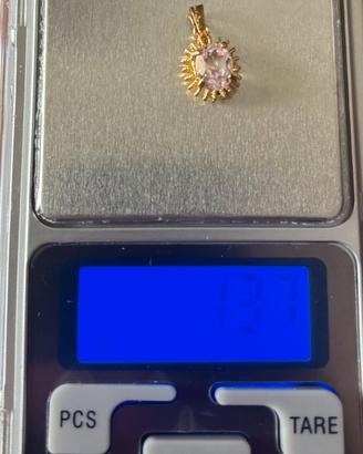 Ciondolo con pietra rosa Oro 18k