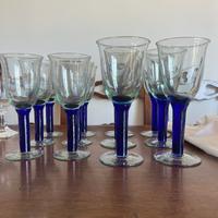 Set di 6 calici blu acqua + 6 calici blu vino