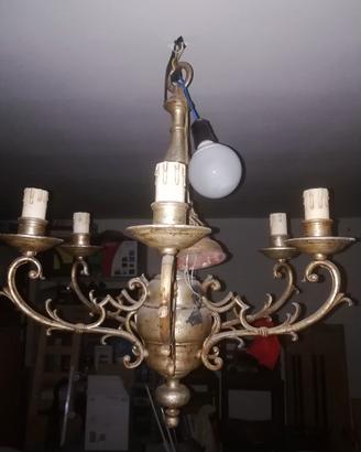 Lampadario Epoca in legno