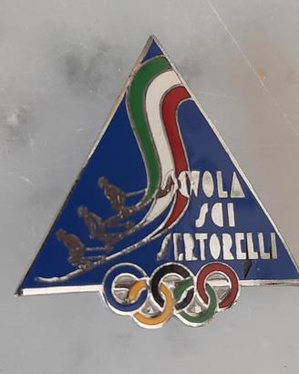 Ogg Vintage Spilla Blu Scuola Sci Sertorelli 
