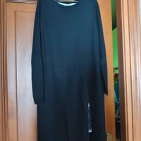 vestito in maglia nero con sottoveste
