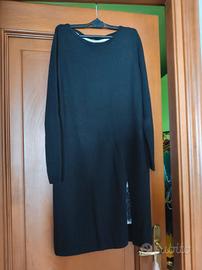 vestito in maglia nero con sottoveste