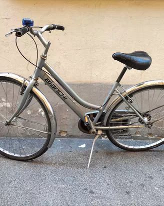 Citybike Sergio Bianchi silver 28" + portapacchi
