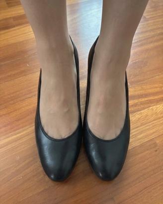 Scarpe nere donna Ara Décolleté tacco medio largo