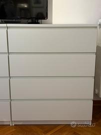 Cassettiera 4 cassetti Ikea Malm 80x100 come nuova
