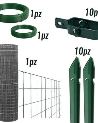 Kit Recinzione Rete Elettrosaldata Zincata Rotoli