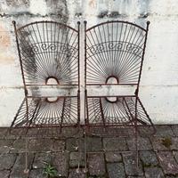 Coppia di sedie pieghevoli in ferro battuto