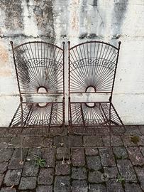 Coppia di sedie pieghevoli in ferro battuto