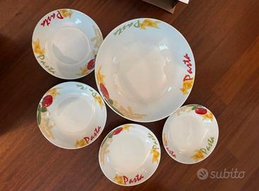 Set pasta 5 pezzi ciotola e 4 terrine nuovo
