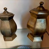 02 vasi in peltro da farmacia