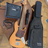 Kit basso Harley Benton JB-25TH + custodia + ampli