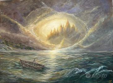 Quadro originale 60x80,, “Where the Light Calls”