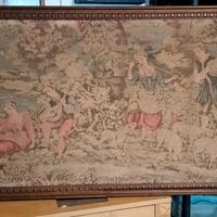 Quadro in tela con cornice in legno scuro 