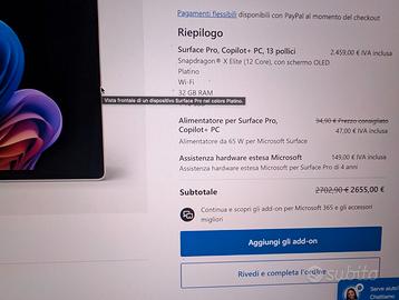 Surface Pro 11a 13" Snapdragon X Elite 12gb 1Tb