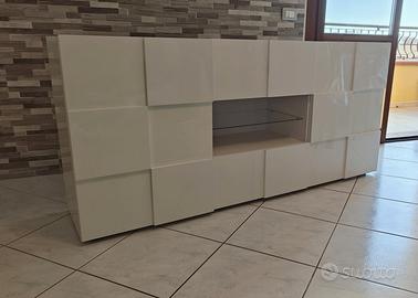 Mobile TV credenza madia dama bianca bianco lucido