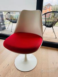 ALIVAR FIRENZE Sedia TULIP cuscino in cotone rosso