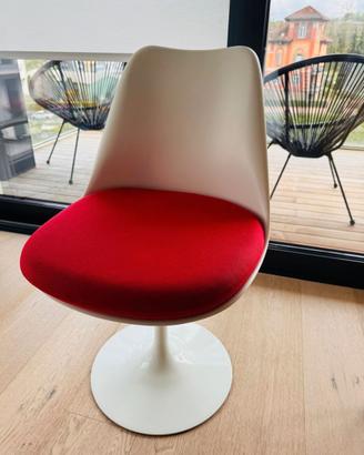ALIVAR FIRENZE Sedia TULIP cuscino in cotone rosso
