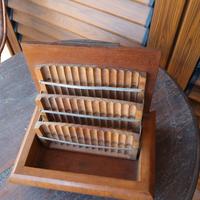 porta sigarette in legno vintage