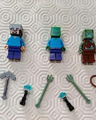 Lego Minecraft originale 5 minifigure 