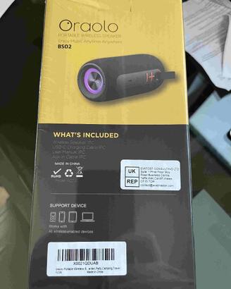 Oraolo BS02 Altoparlante Bluetooth