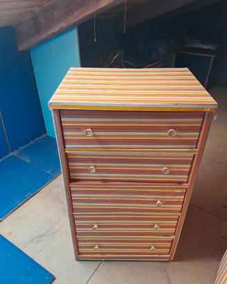 set guardaroba cassettiera vintage anni 70 morbida