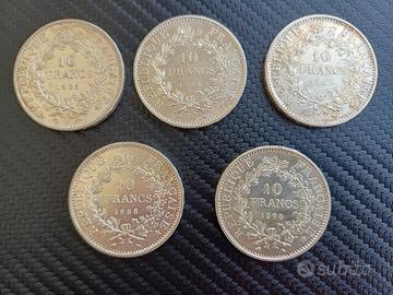 Lotto 5  Monete 10 Franchi Ercole  Argento