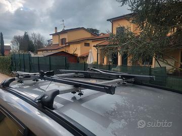 barre portatutto per rail integrati + 2 portabici