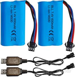 2 Batterie Li-ion 7.4V 600mAh SM-3P USB