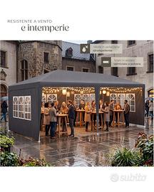 Gazebo 3x6 m o 3x3 impermeabile con 5 pannelli