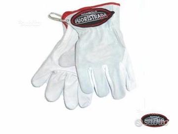 Coppia di Guanti in Pelle con Moschettone