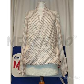 CASACCA DONNA PATRIZIA PEPE BIANCA A RIGHE ROSA