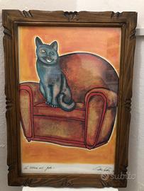 Disegno “ la poltrona del gatto” del 1986 firmato