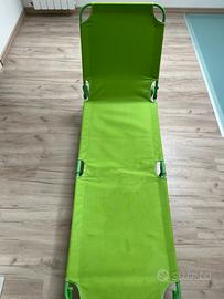 Lettino/ sdraio pieghevole prendisole colore Verde